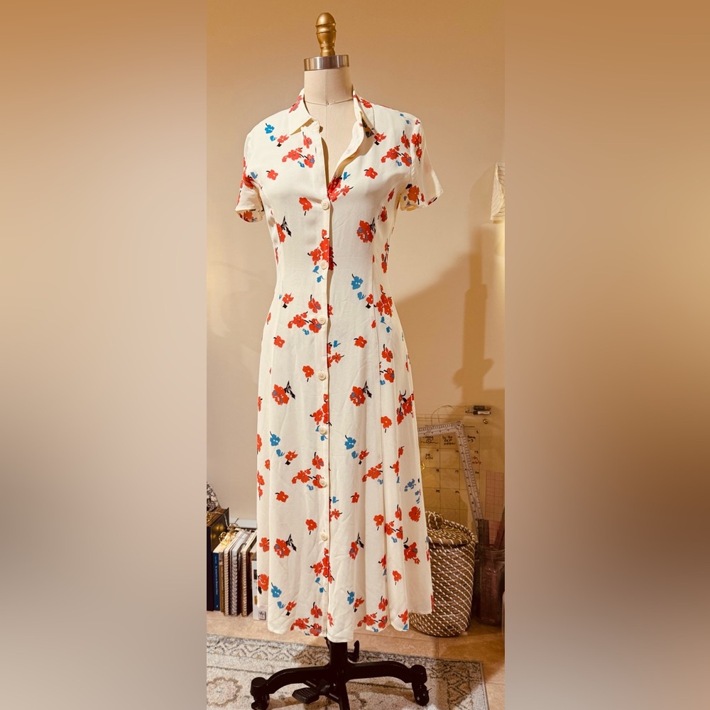 Reformation Sheila Georgette Floral Shirtdress in Chagall Sz 4